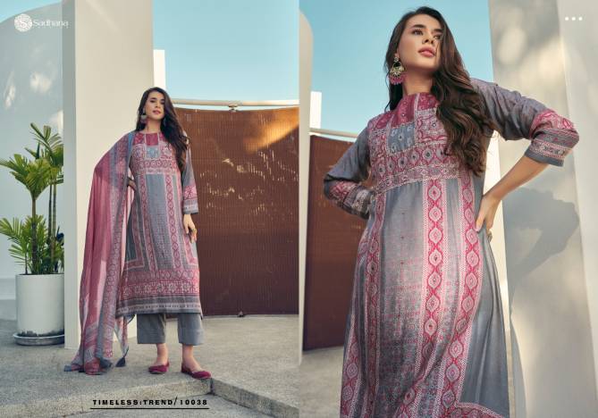 Harleen By Sadhana Muslin Silk Printed Dress Material Wholesale Clothing Distributors In India
